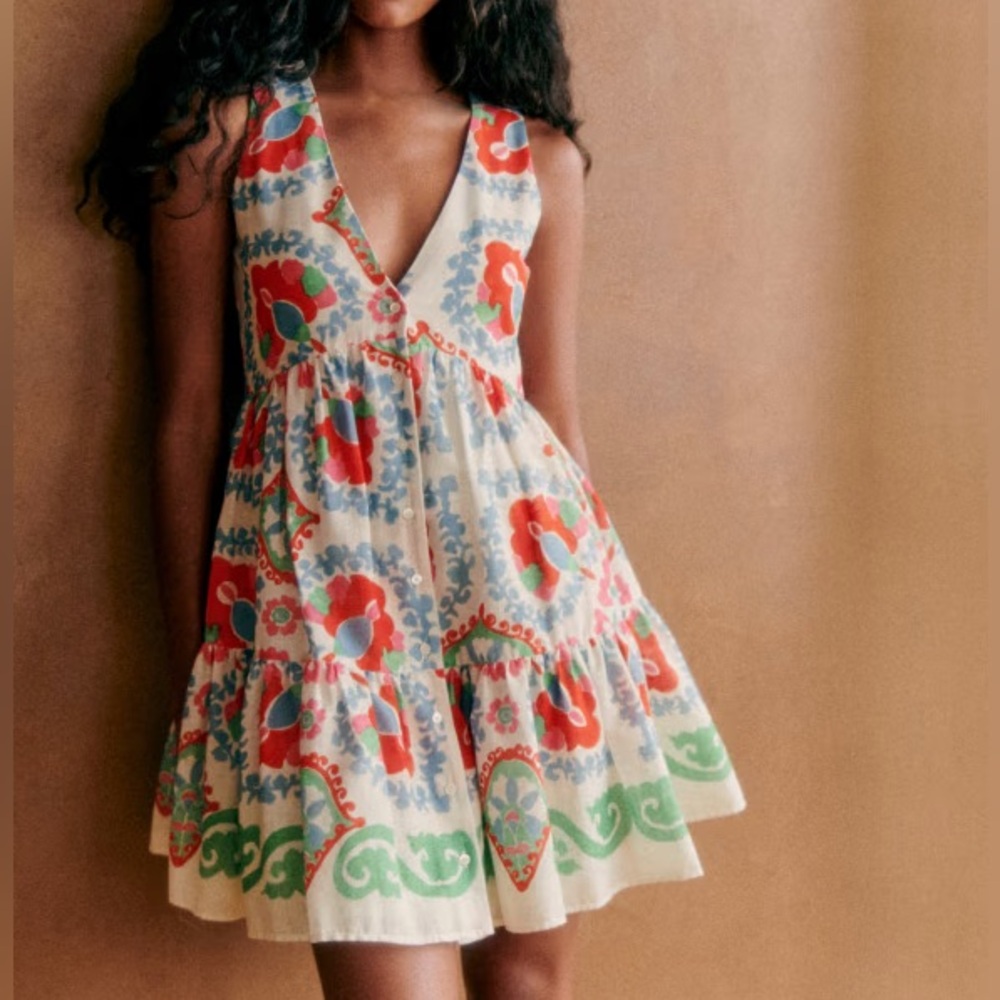 Floral V-Neck Sleeveless Dress